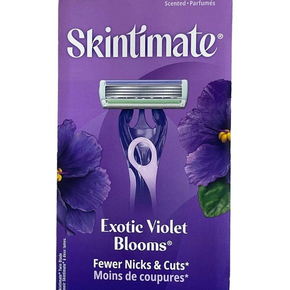 Skintimate Exotic Violet Blooms Disposable Razors, 4 count Lot Of 3 - Picture 2 of 5